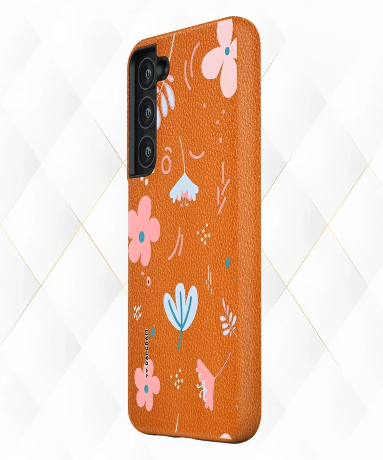 Raining Petals Peach Leather Case