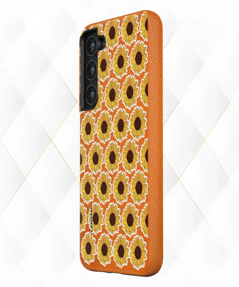 Sunflowers Peach Leather Case