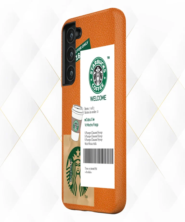 Starbucks Coffee Peach Leather Case